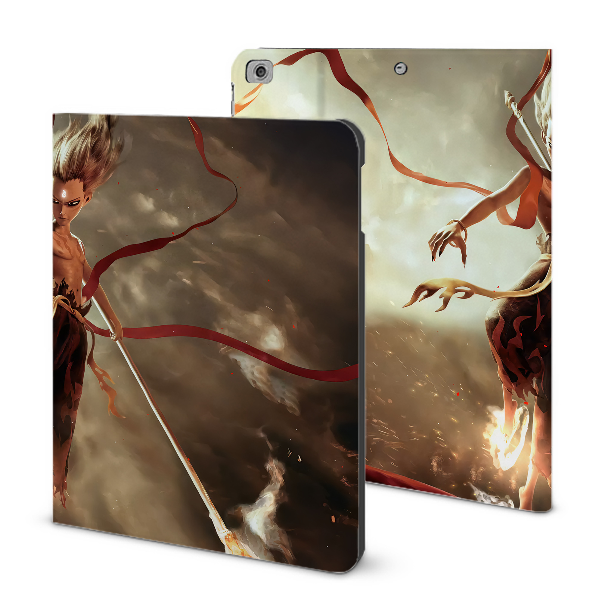 （画像用） Ne Zha 2 ナタ 魔童の大暴れ IPad ケース ブック型 PUレザー TPU 耐衝撃 軽量 薄型 ペン収納なし 全面保護 IPad 各モデル対応